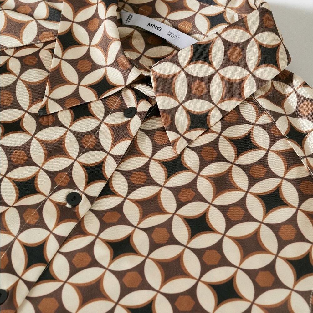Mango 70s Pattern Button Down Shirt - image 2